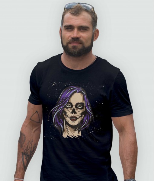 Мъжка тениска с щампа Готика Zombie woman face - TShirtArtShop.com